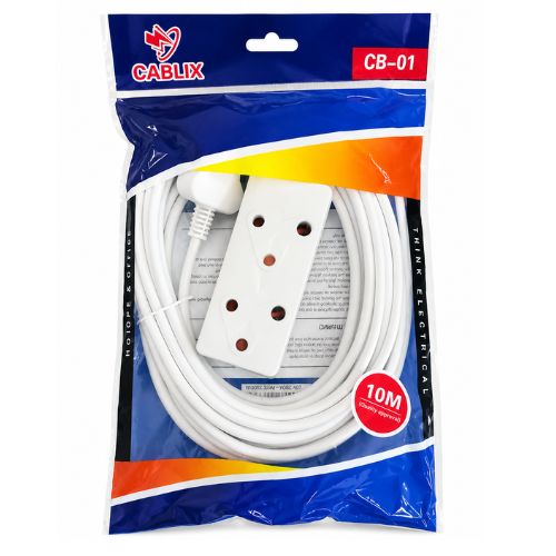 10m Extension Cord White