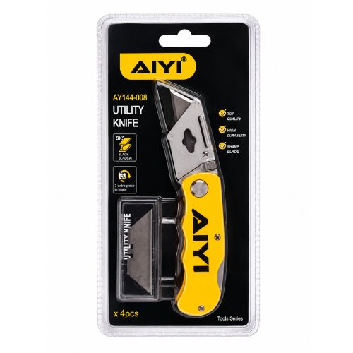 AIYI Heavy-Duty utility Knive with 4 Replacement blades