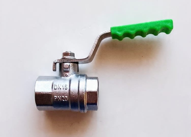 15mm (1/2") Brass Ball Valve - Lever Handle, Female x Female, PN20